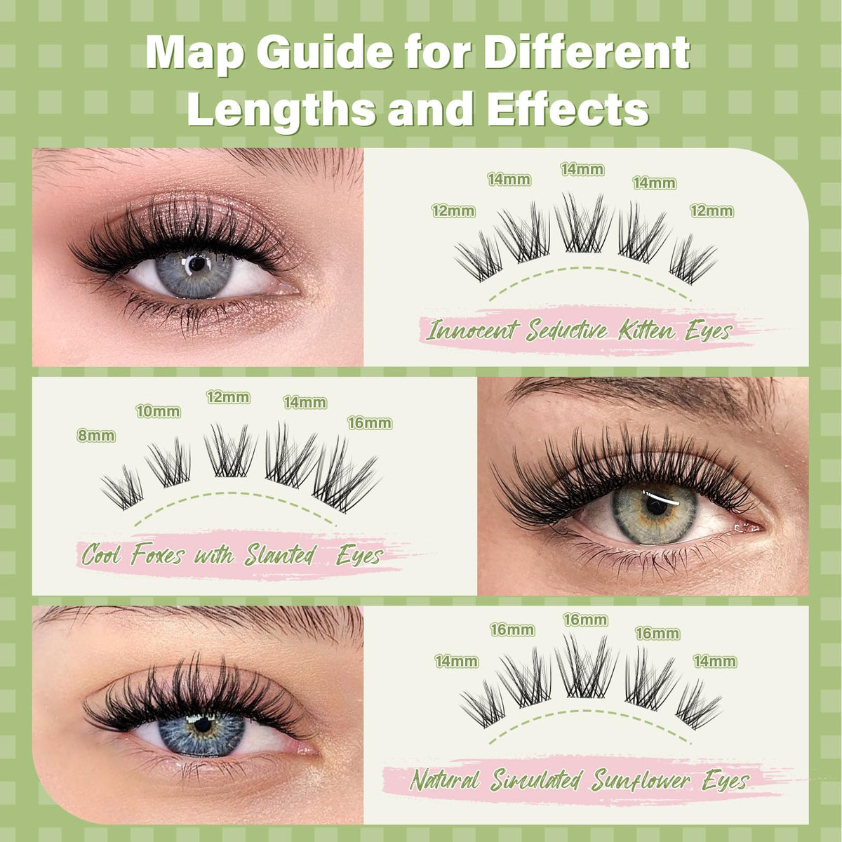 KEYYOU applied lashes on eye close-up showing manga-style widen effect