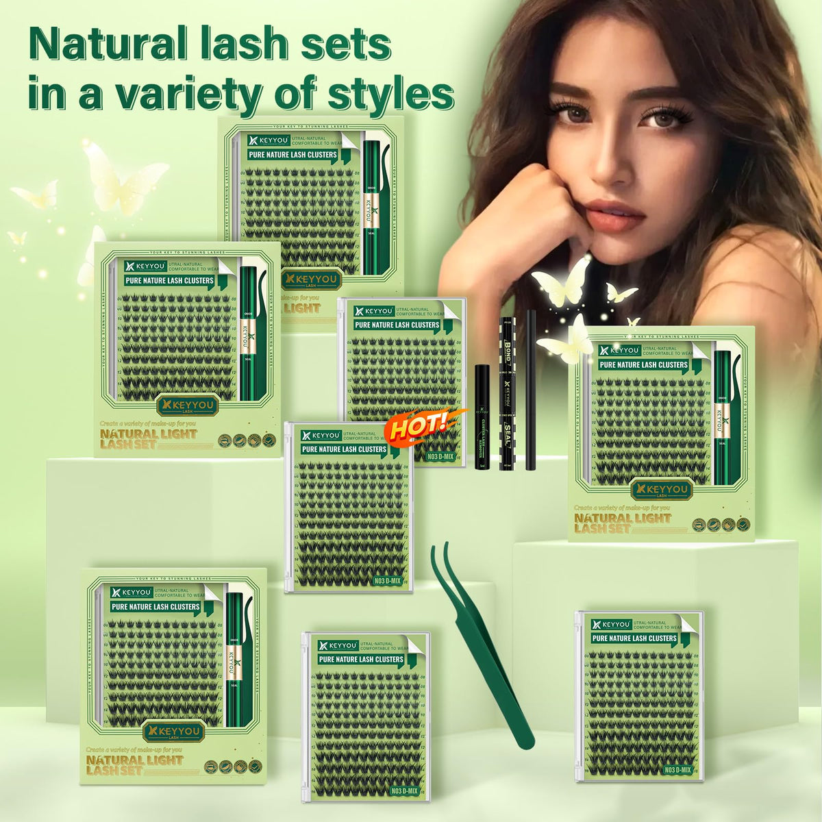 KEYYOU lifestyle daytime wear showing natural wispy effect for everyday confidence