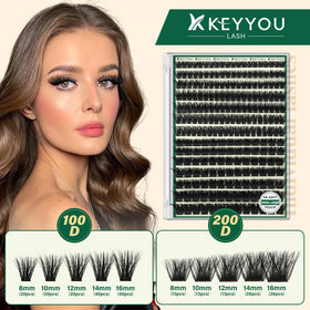 KEYYOU close-up of mixed 8–16mm lengths highlighting layering benefit