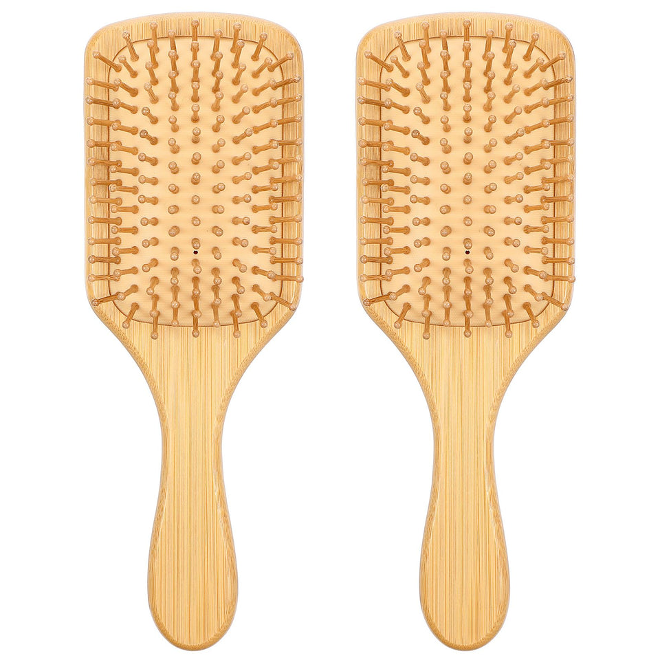 KFHENSOMR front view showing bamboo paddle brush and packaging benefit gentle detangling