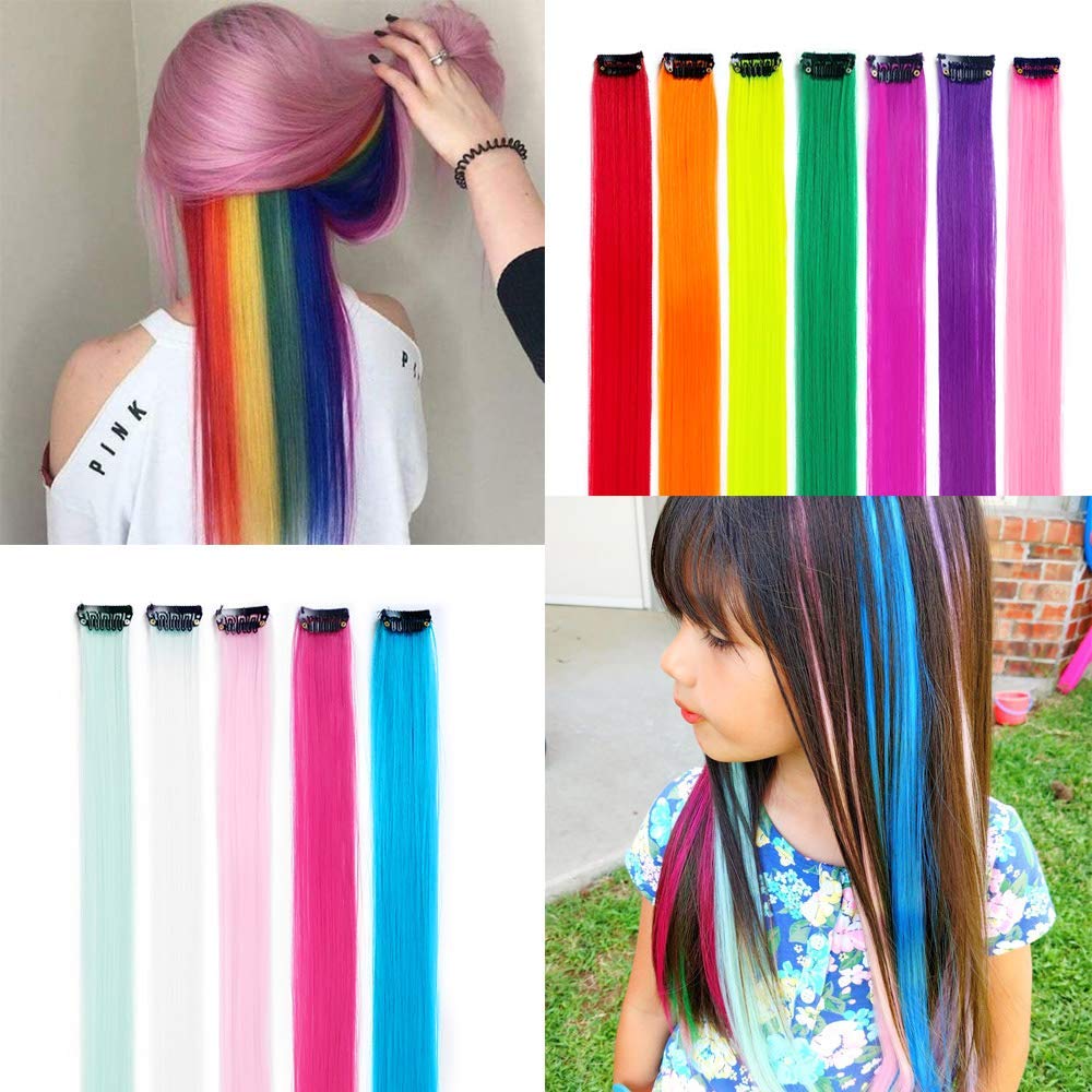 KGBFASS layered clips in hair showing how to blend colors for dimension