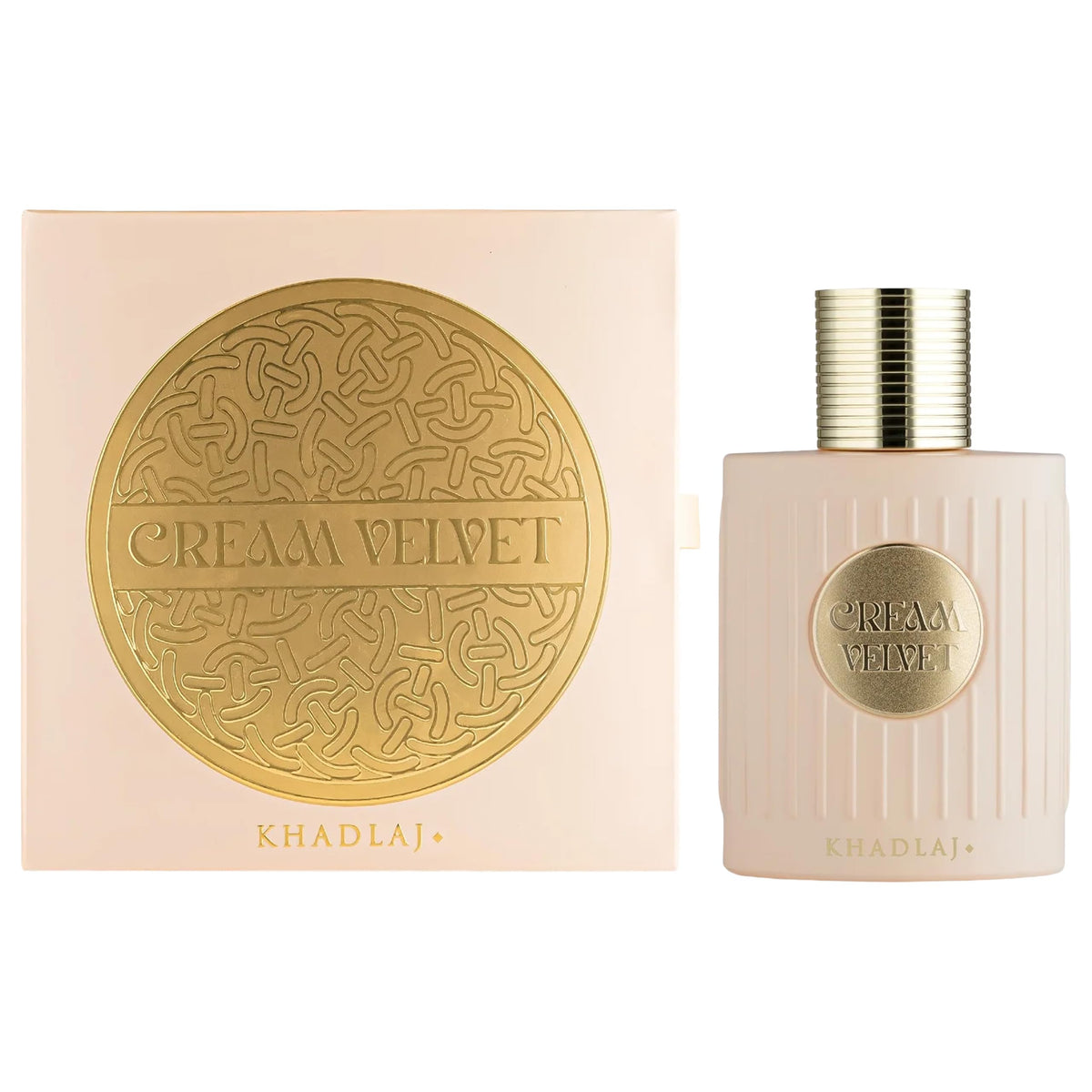 Khadlaj Cream Velvet side label detail highlighting notes and premium design