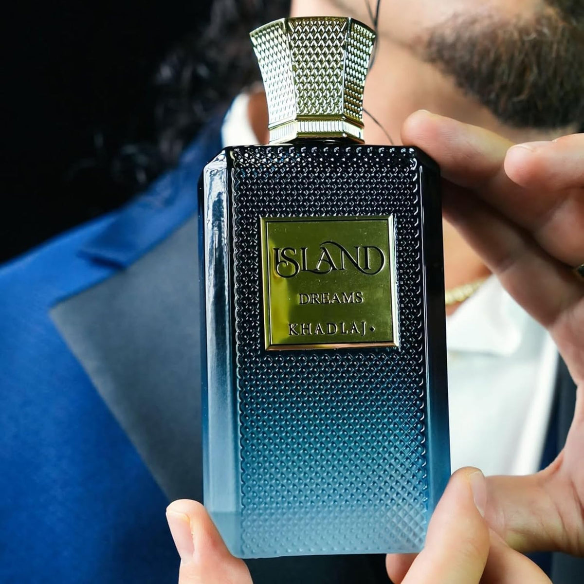 KHADLAJ PERFUMES fragrance close-up with liquid texture suggesting rich extrait concentration