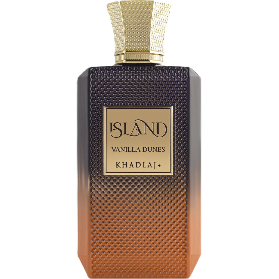 KHADLAJ PERFUMES front bottle view showing elegant packaging and warm vanilla appeal