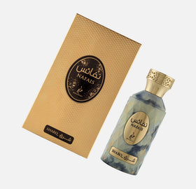 Khadlaj 3.4 oz bottle beside common object to show scale and portability