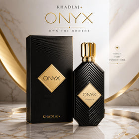 Khadlaj Onyx Gold atomizer closeup revealing nozzle quality for controlled spray benefit