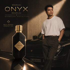 Khadlaj Onyx Gold size comparison with everyday object showing 100ml scale benefit