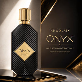 Khadlaj Onyx Gold spray action producing fine mist for even application benefit