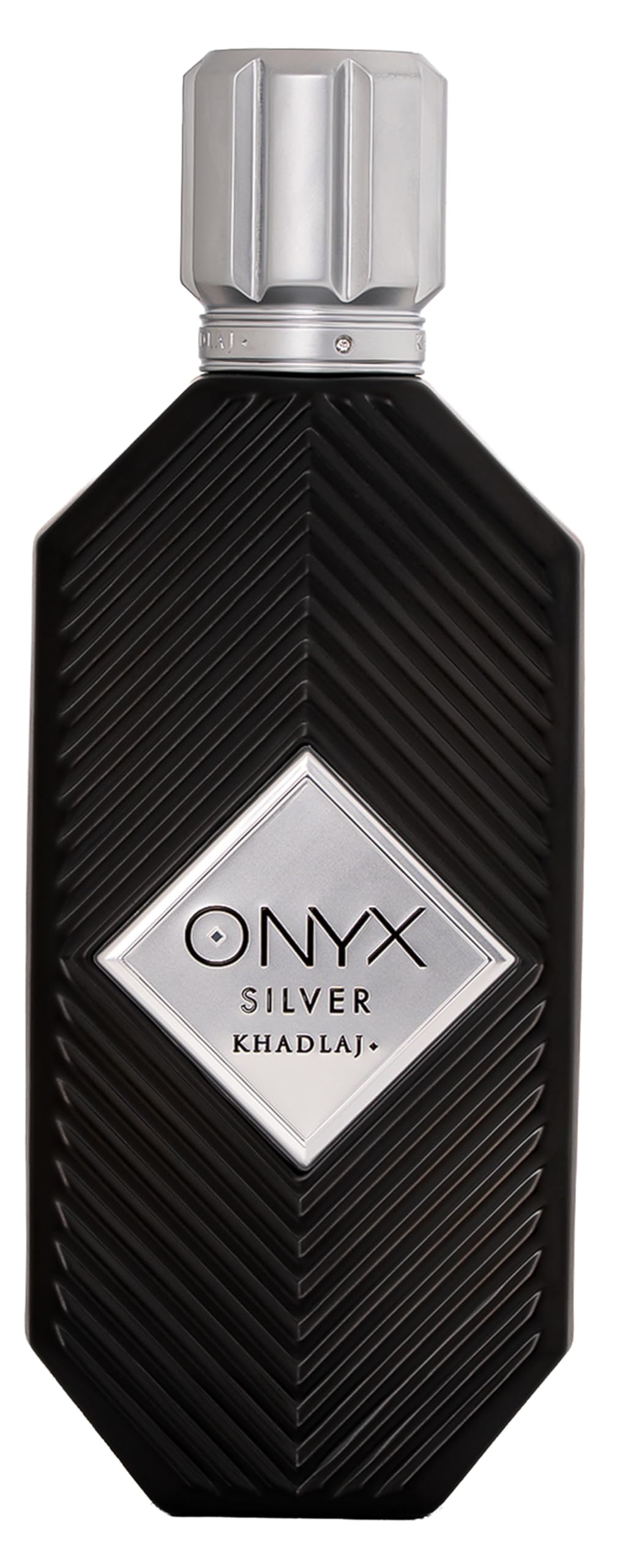 Khadlaj Onyx Silver front bottle showing sleek design and premium appeal