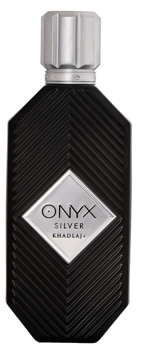 Khadlaj Onyx Silver front bottle showing sleek design and premium appeal