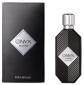 Khadlaj Onyx Silver side profile highlighting bottle shape and finish
