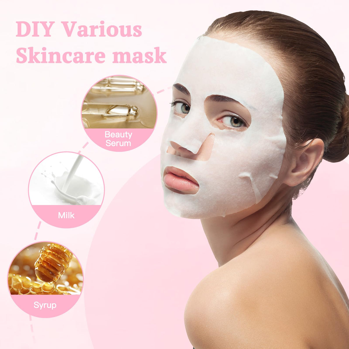 Khrgovd mask in use on face being applied with serum for customizable skincare benefit