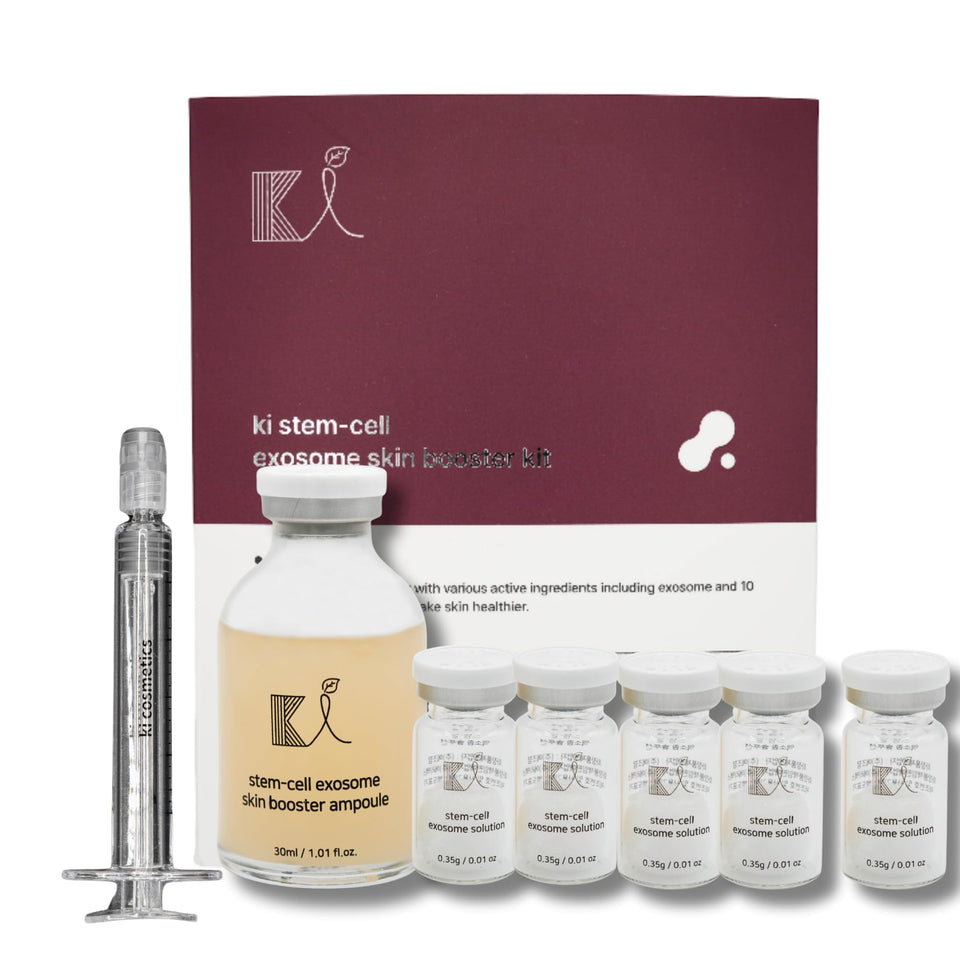 ki cosmetics front packaging of ampoule kit showing sleek box and bottle, promotes confidence