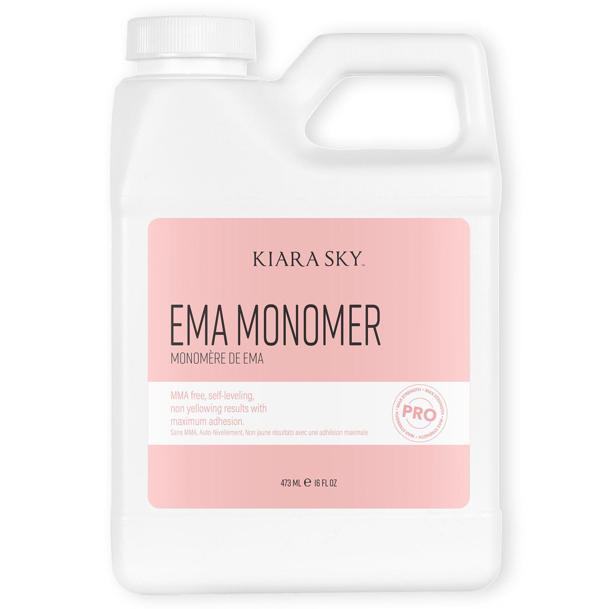 KIARA SKY front bottle view showing professional 16 fl oz monomer and clear labeling benefit