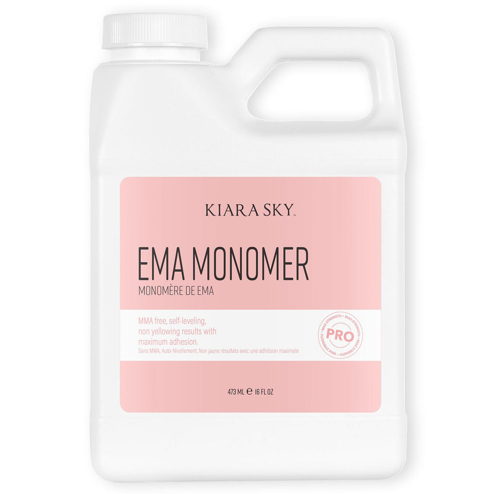 KIARA SKY front bottle view showing professional 16 fl oz monomer and clear labeling benefit