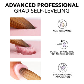 KIARA SKY bottle in salon use with technician applying acrylic, demonstrating reliable adhesion