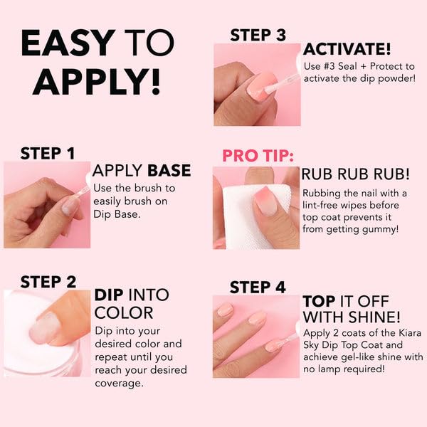 Kiara Sky being used in dip process demonstrating easy powder adhesion