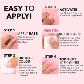 Kiara Sky being used in dip process demonstrating easy powder adhesion
