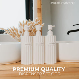 KIBAGA fluted bottle texture highlighting matte PET finish and elegant look