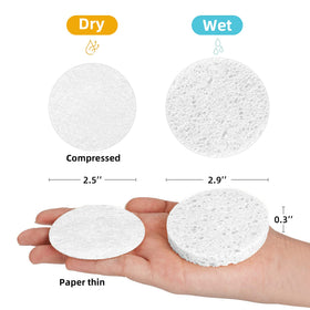 kickleen sponge in hand size comparison illustrating travel-friendly portability