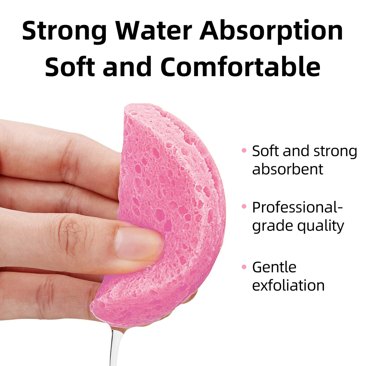 kickleen sponge in use with cleanser removing makeup gently without harsh rubbing