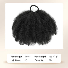 Kid's Summer afro puff worn as a neat updo for fast styling benefit