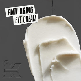 Kiehl's eye cream texture visible at open cap for quick absorption benefit