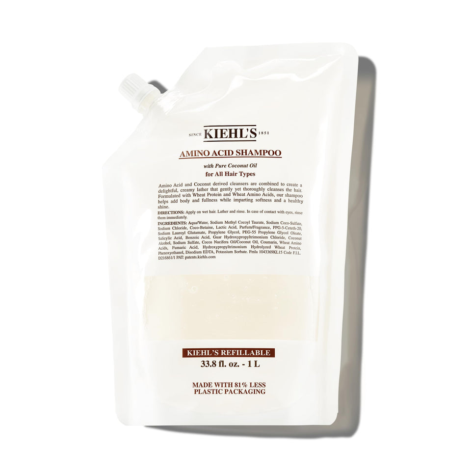Kiehl's bottle front label showing product name and benefits for clear identification