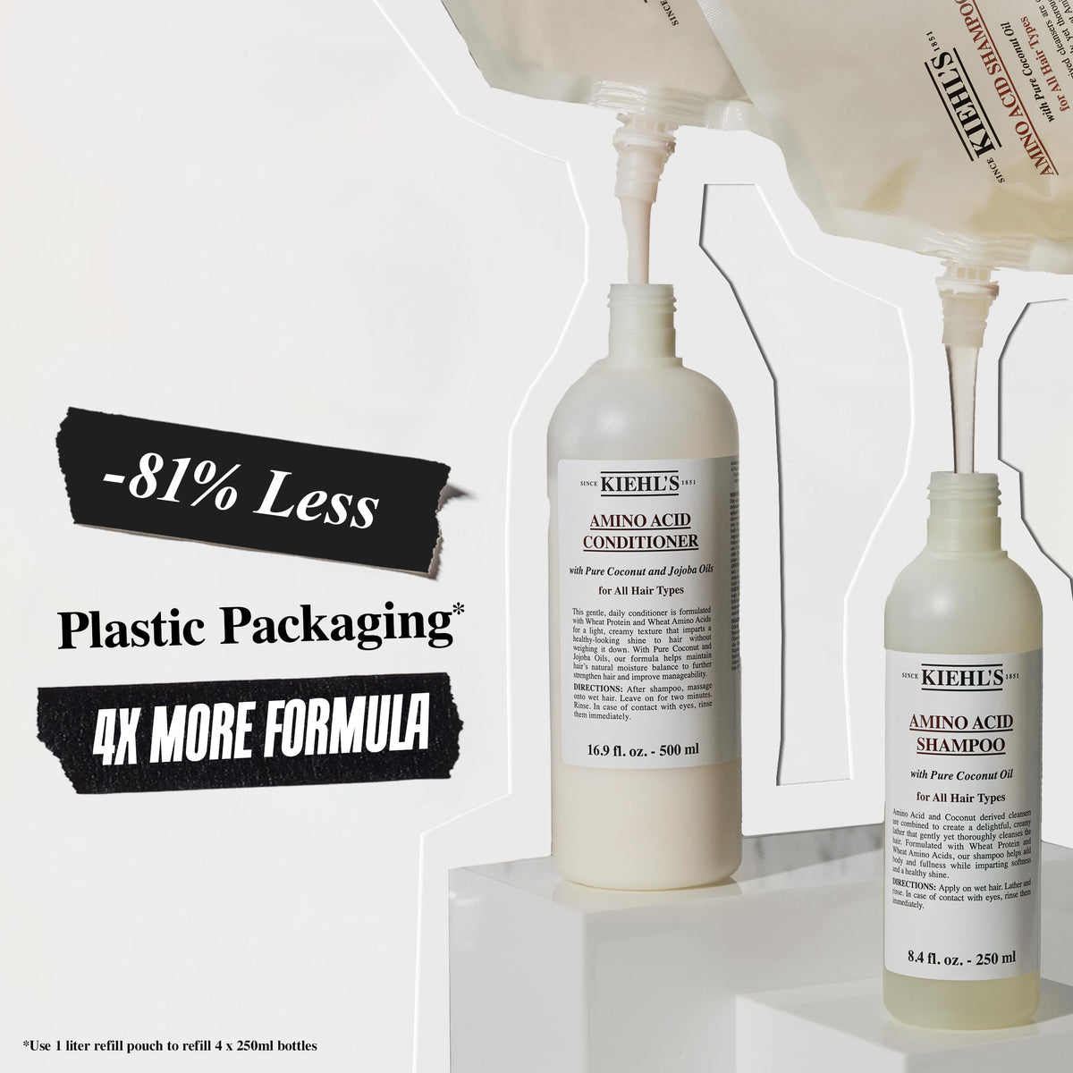Shower scene of Kiehl's shampoo lathering on hair demonstrating easy daily use