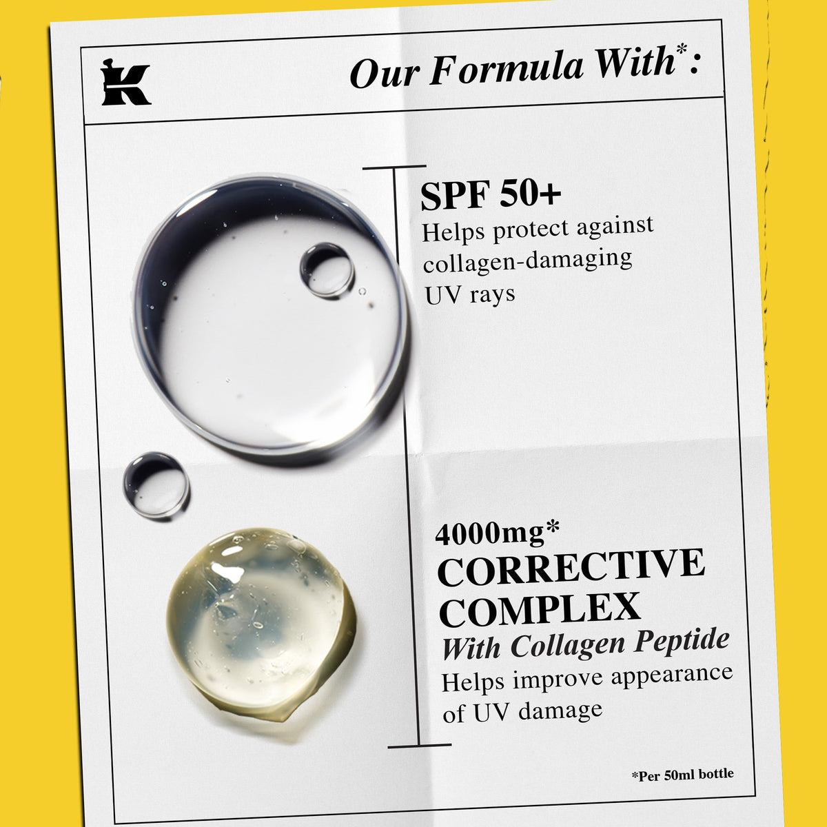 Kiehl's label highlighting collagen peptide ingredient and smoothing benefit