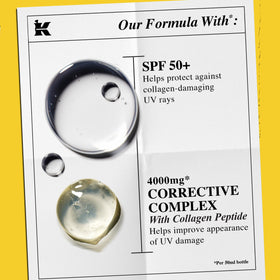 Kiehl's label highlighting collagen peptide ingredient and smoothing benefit
