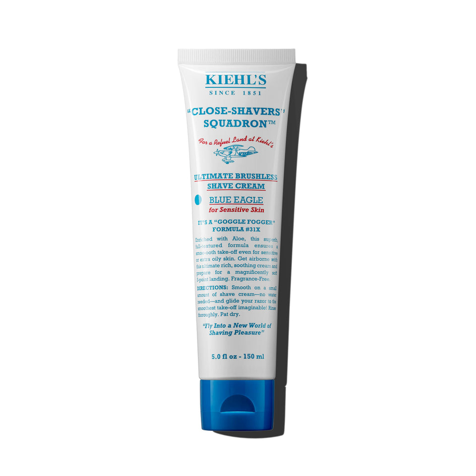 Kiehl's Blue Eagle front packaging showing product benefits and scent-free label