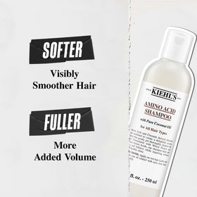 Kiehl's label close-up with ingredient highlights, helps identify amino acids and coconut oil