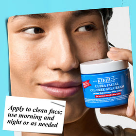 Kiehl's label detail focused on fragrance-free formula and skin-friendly benefits