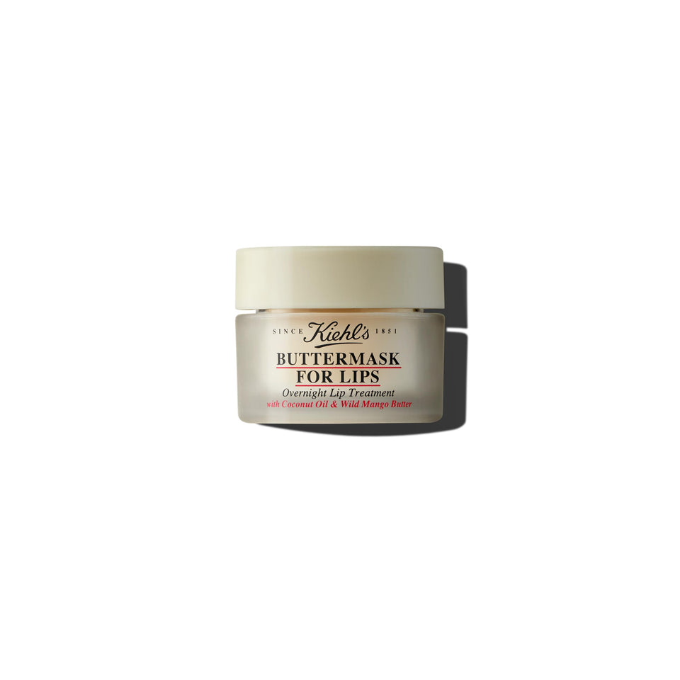 Kiehl's Buttermask jar front view showing label and compact packaging benefit travel-friendly