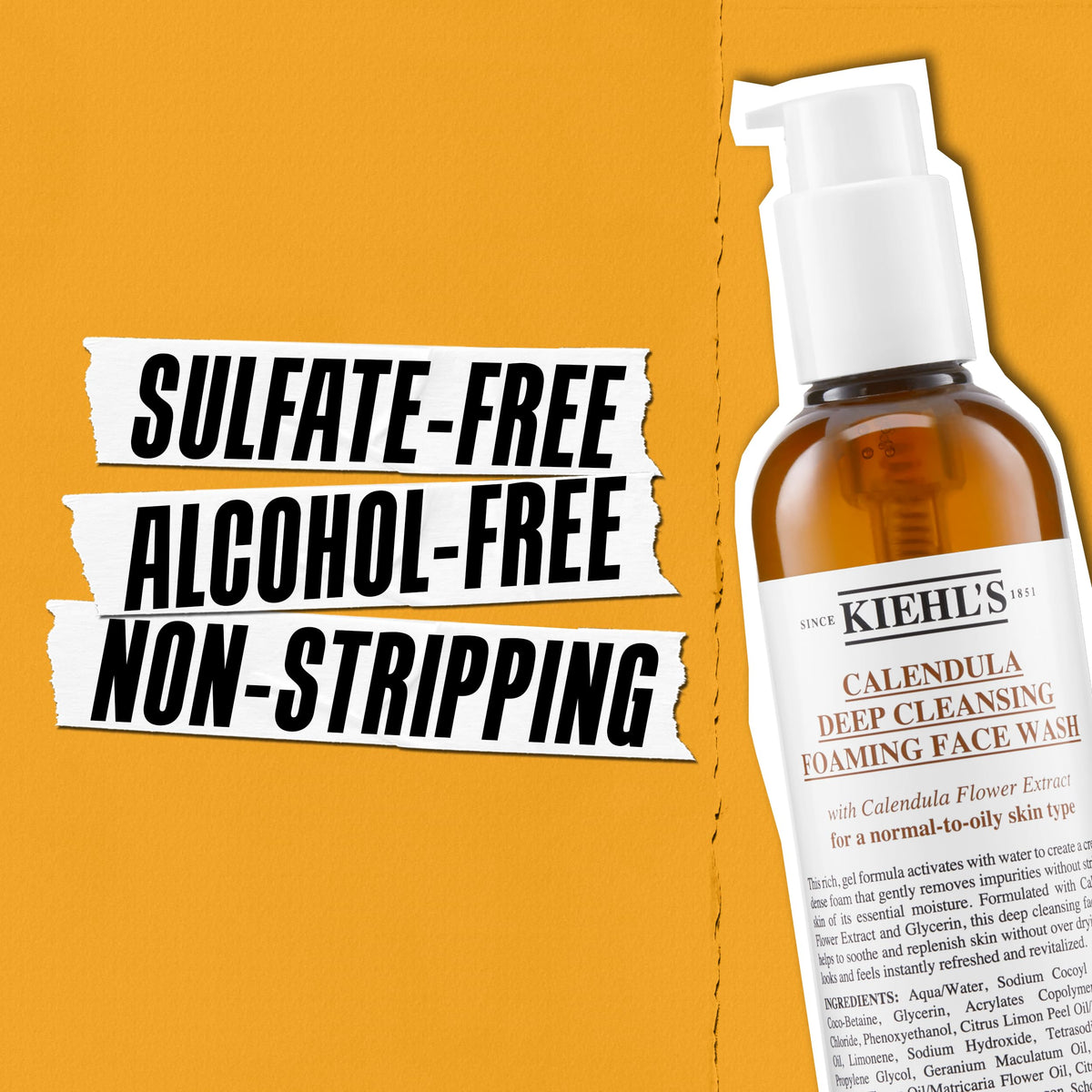 Kiehl's bottle dispensing foam for controlled daily use