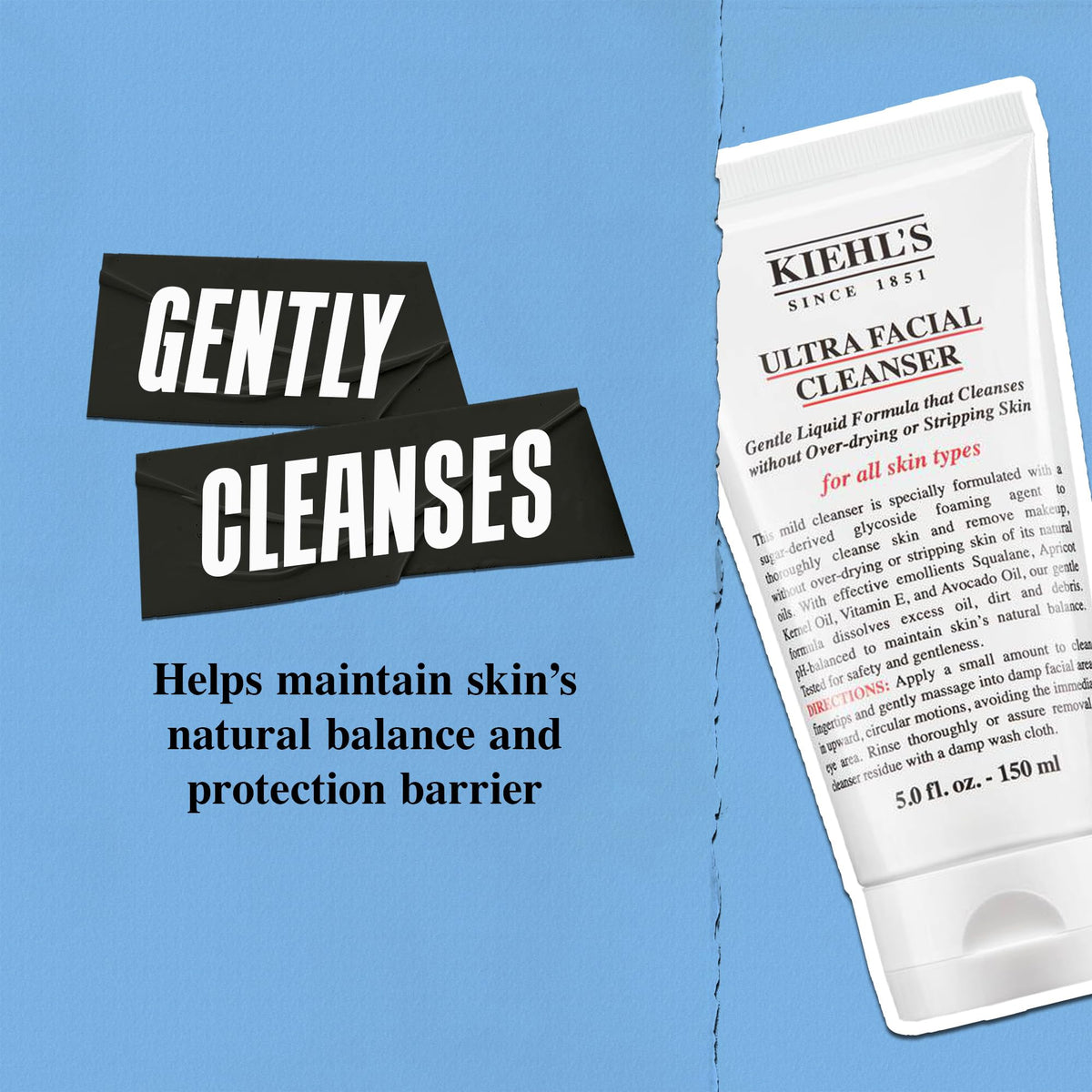 Kiehl's cleanser in hand ready to apply, promoting effortless use