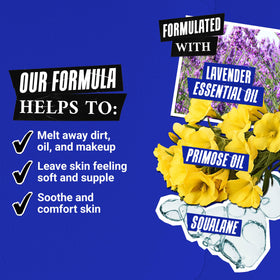 Kiehl's cleansing oil being massaged onto skin to dissolve makeup efficiently