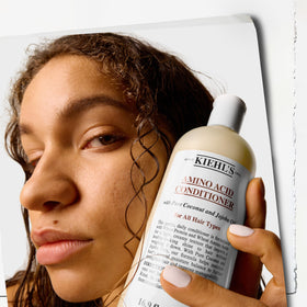 Kiehl's conditioner on bathroom shelf in lifestyle scene for everyday use