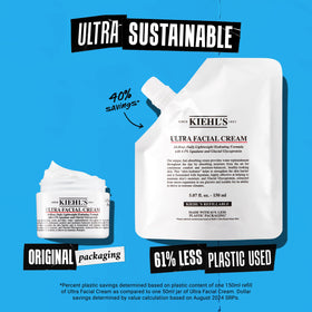 Kiehl's jar next to a hand for scale to show size and travel-friendly convenience