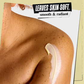 Kiehl's label close-up highlighting cocoa and shea butter ingredients benefit