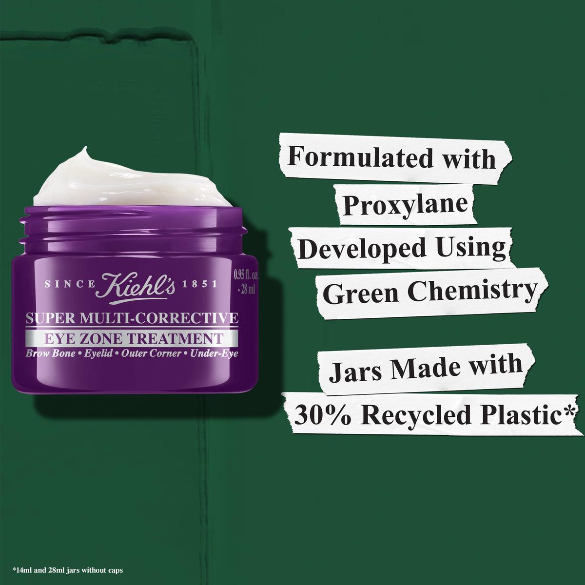 Kiehl's ingredient label close-up highlighting niacinamide and collagen peptide benefits