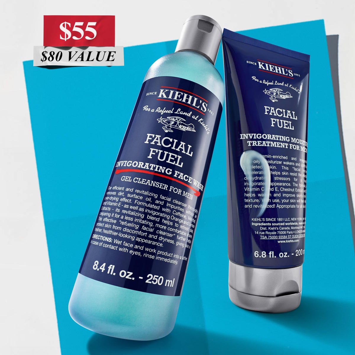 Kiehl's cleanser gel texture close-up displaying cooling menthol and easy rinsing benefit