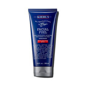 Kiehl's Facial Fuel front packaging shows bottle and SPF benefits