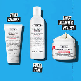 Kiehl's moisturizer on bathroom counter illustrating daily routine use