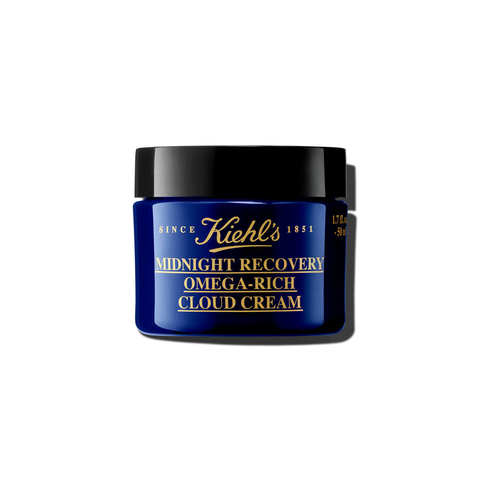 Kiehl's jar front view showing product branding and elegant packaging benefits clarity