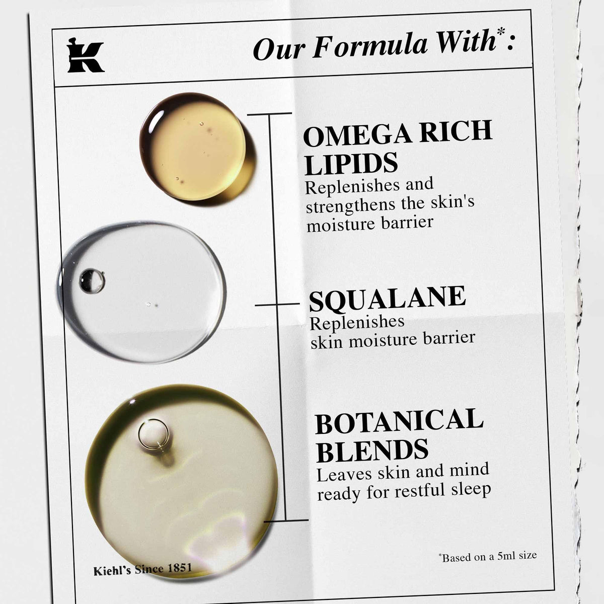 Kiehl's open jar with visible label showing ingredient transparency and trust benefit