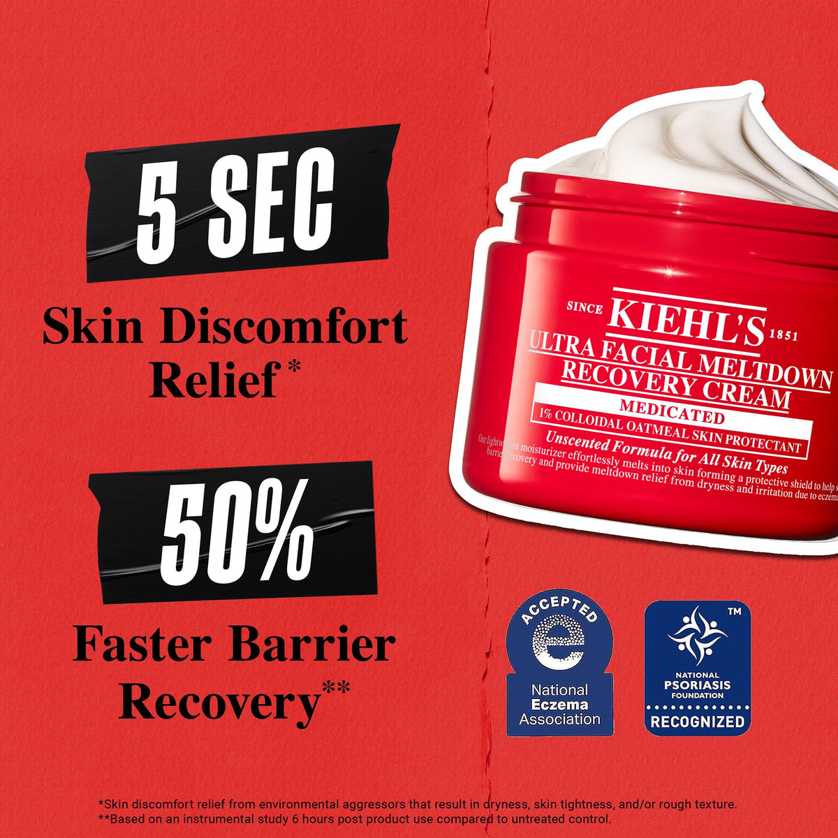 Kiehl's packaging label close-up highlighting ingredient clarity and trust benefit