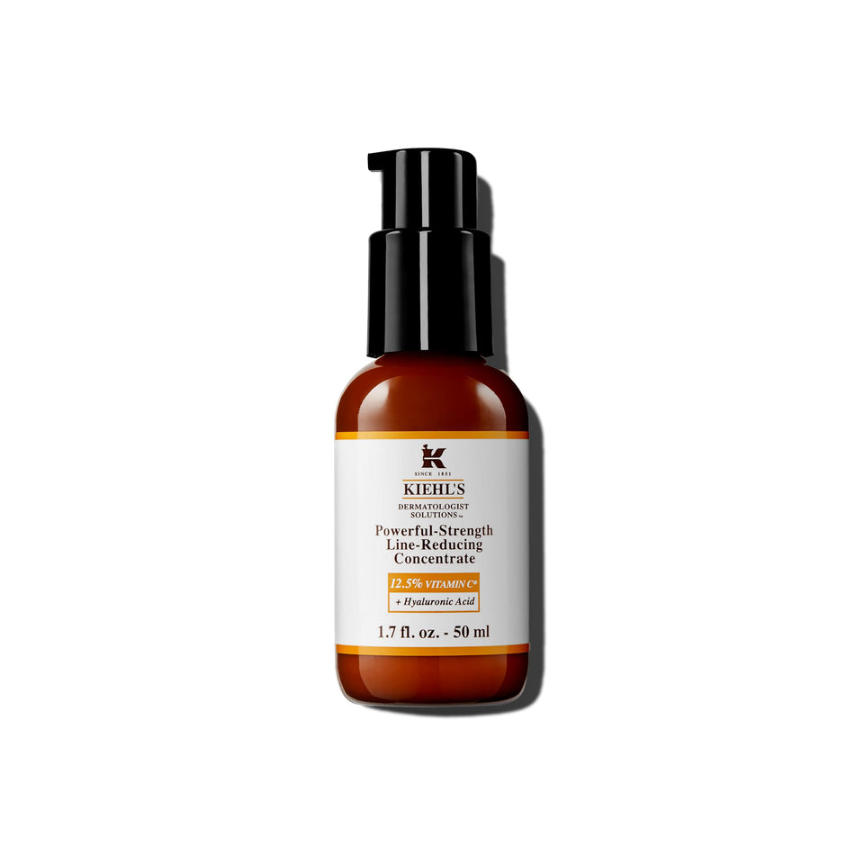 Kiehl's Powerful-Strength bottle front view showing sleek packaging and brand
