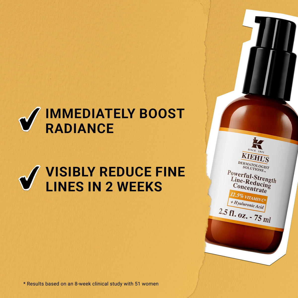 Kiehl's serum being dispensed showing two-pump application for even coverage